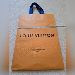 Louis Vuitton Tangerine Shopping Bag with Navy Handles